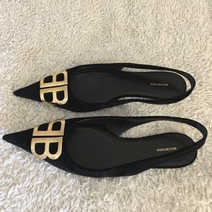 Balenciaga Black and Gold Sandals